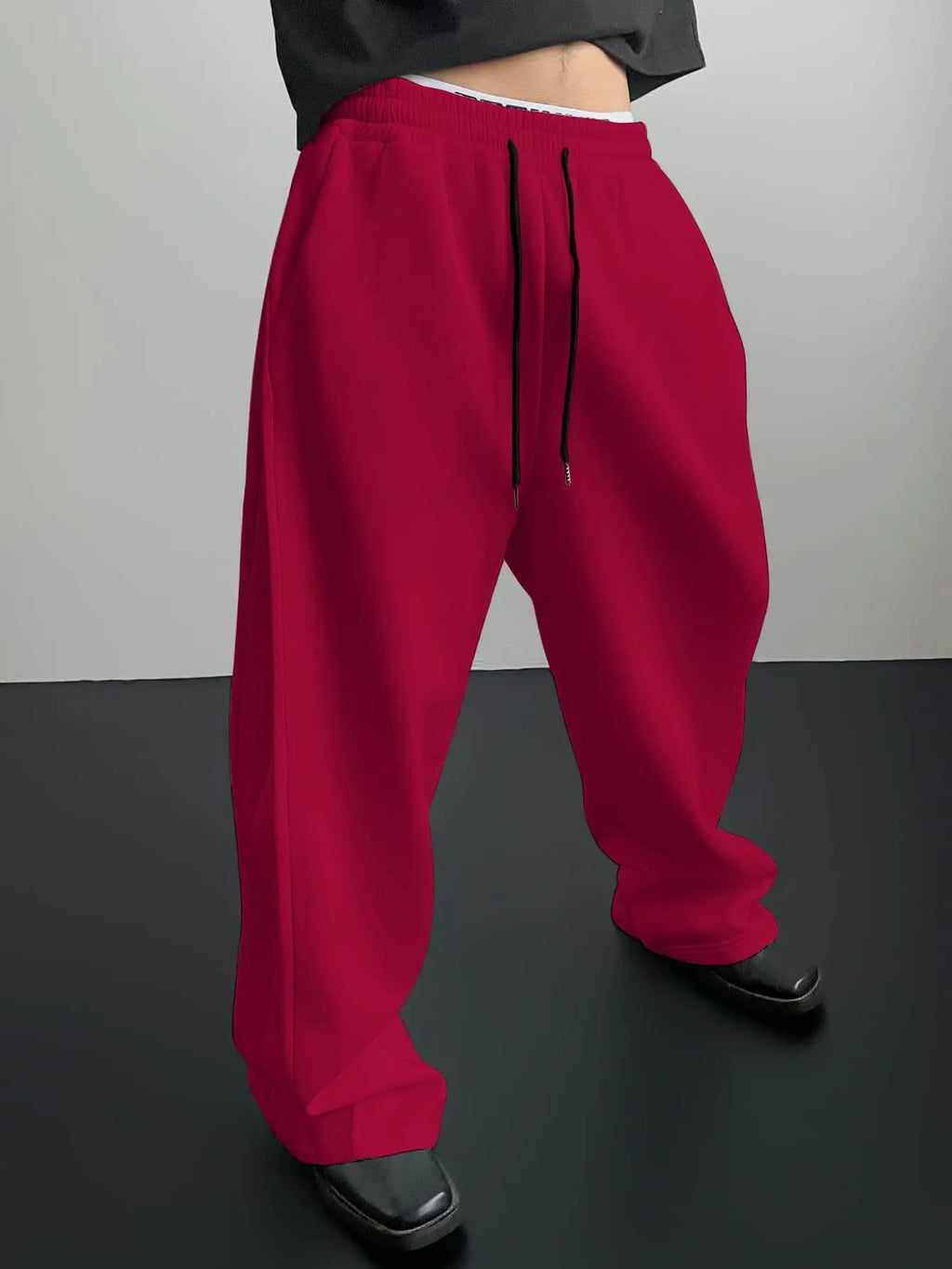 2025 men's wide leg sweatpants, European and American men's and women's sweatpants, waist drawstring straight leg loose casual s
