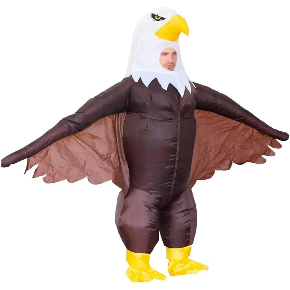 2026 Halloween Adult Inflatable Bald Eagle Costume Air Blow Up Suit for Independence Day Party