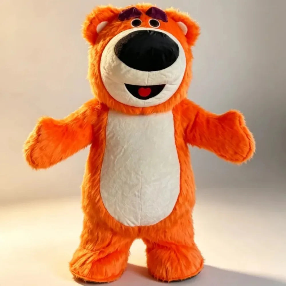 Inflatable Orange Bear Mascot Costume Full Body Suit for Halloween Party Event Performance No Battery No Charger