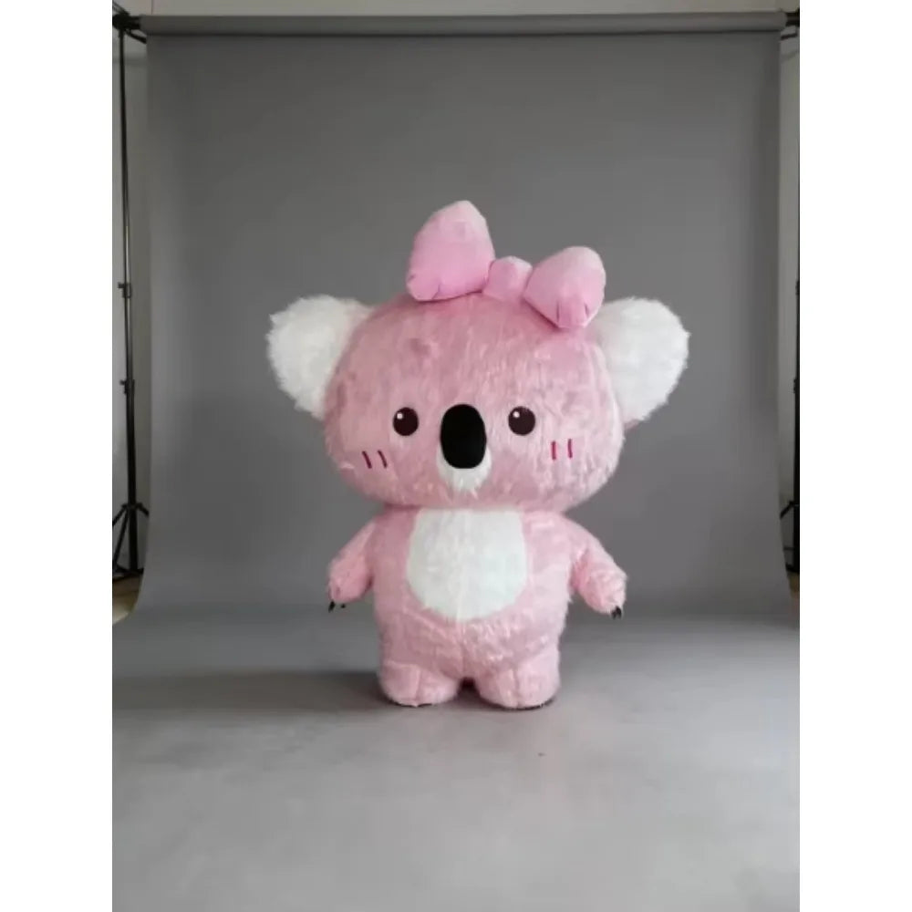Pink Koala Inflatable Costume Mascot Halloween for Cosplay Party Lovely Fancy Dress No Charger No Battery