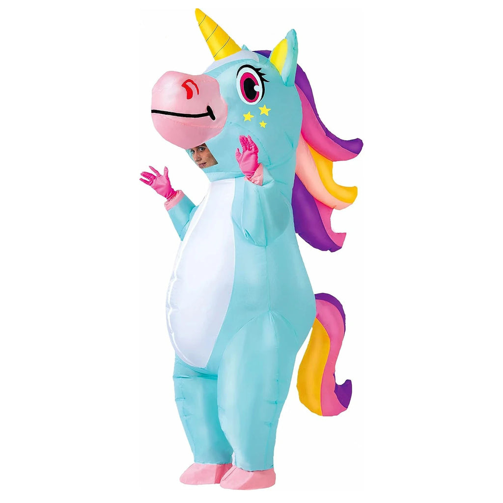 Inflatable Unicorn Costume Adult Halloween Blow‑up Fancy Dress Cosplay Outfit for Carnival Party