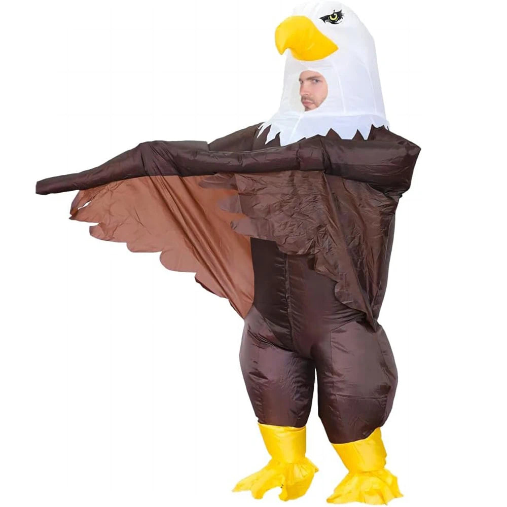 2026 Halloween Adult Inflatable Bald Eagle Costume Air Blow Up Suit for Independence Day Party