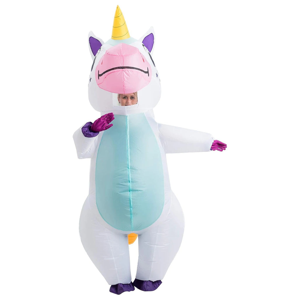 Inflatable Unicorn Costume Adult Halloween Blow‑up Fancy Dress Cosplay Outfit for Carnival Party