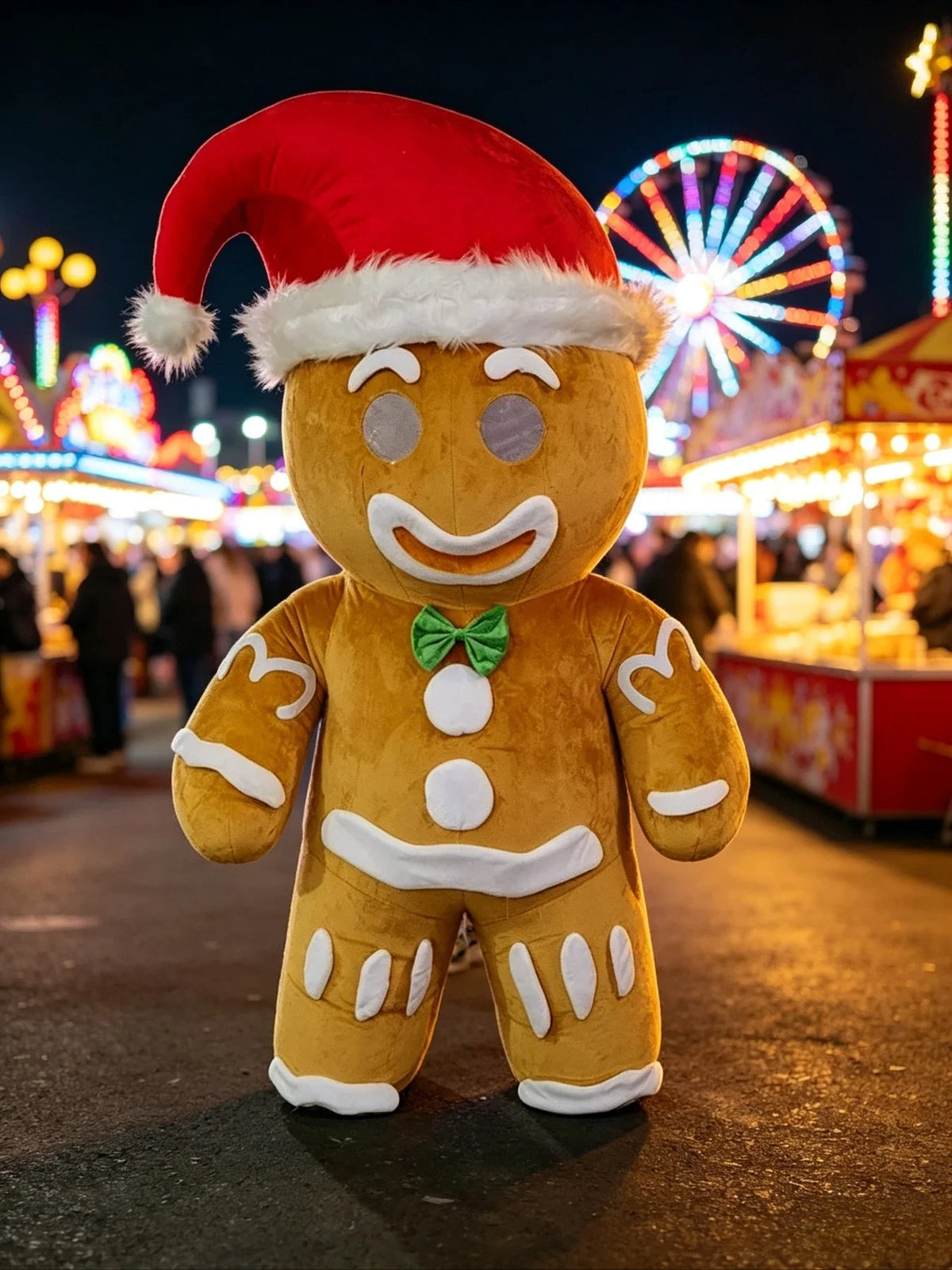 Inflatable Gingerbread Man Costume Mascot Parade Adult Birthday Christmas Halloween Party Suits Without Battery and Charger