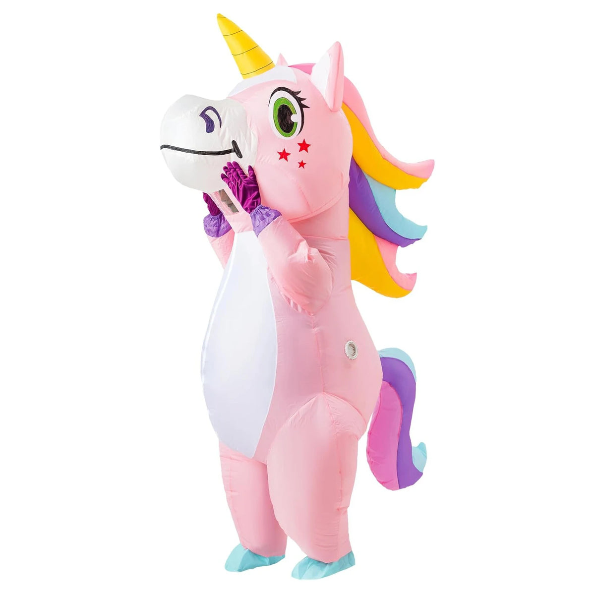 Inflatable Unicorn Costume Adult Halloween Blow‑up Fancy Dress Cosplay Outfit for Carnival Party